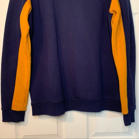 Comfortable Vintage Guess Navy Blue and Orange Los Angeles Crewneck Sweatshirt - Picture 4 of 6